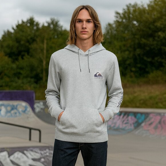 Quiksilver Men's Hoodie OMNI Logo Gray Size L - Picture 1 of 3